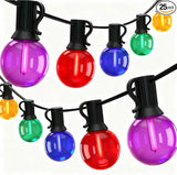 50Ft G40 Multicolor Christmas Lights Outdoor, Outdoor Christmas String Lights with 27 G40 LED Globe Colored Bulbs | Lumora
