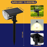 Kyosho Solar Outdoor Lights Waterproof IP67, 38 LEDs Solar Spot Lights Outdoor, 2-in-1 Landscape Spotlight with 3 | Lumora