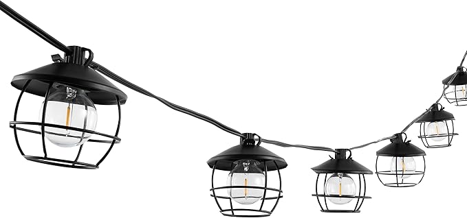 SAFAVIEH Lighting Collection Agitha Black 10-Foot LED Outdoor String Lights