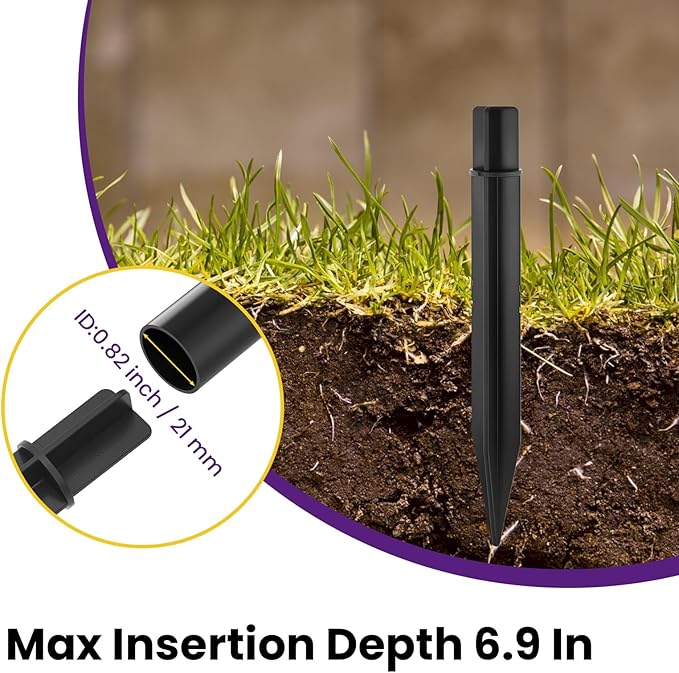 10 Pcs Solar Light Ground Stakes Kit, ABS Plastic Ground Stakes & Round Bases with Mounting Screws Replacement | Lumora