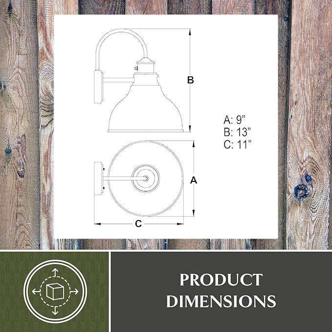 VAXCEL Delano 13 in. H 1-Light Oil Burnished Bronze and Light Gold Dusk to Dawn Sensor Farmhouse Outdoor Wall | Lumora