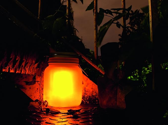 Suck UK - Sun Jar Solar Light Garden Lights Solar Powered Waterproof Rechargeable Lights Indoor & LED Mason Jar Party Gardening Gifts Or Garden Gifts Outdoor Yellow