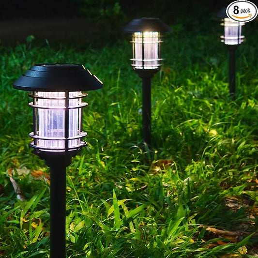 Solar Lights Outdoor Waterproof, 8 Pack LED Solar Garden Lights for Yard, Patio, Walkway, Landscape, Planter