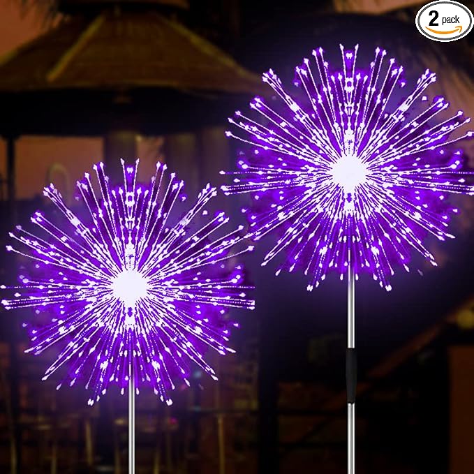 JJGoo Solar Firework Lights, 2 Pack 180 LEDs 2 Lighting Modes Solar Lights Outdoor Waterproof for Garden Patio | Lumora