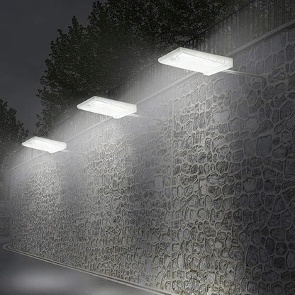 CREATIVE DESIGN 46 LED Solar Lights Outdoor with Mounting Pole, 4 Modes Solar Gutter Light Motion Sensor Light Wall Light for Patio, Barn,Porch,Garage,Stairs, Pack of 2