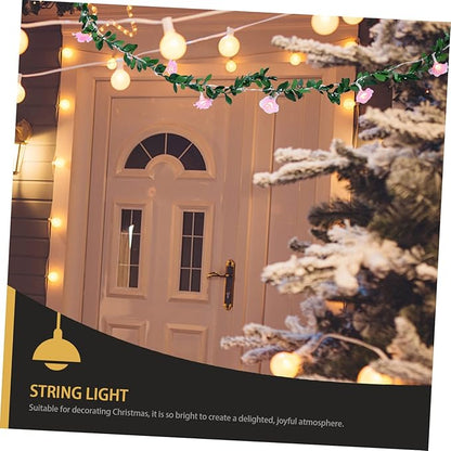 DOITOOL 5pcs Simulated Floral Wreath Light Led String Light Lovely Outdoor Decor for Christmas Festival for Use