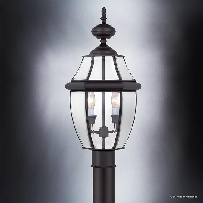 Urban Ambiance Luxury Colonial Outdoor Post Light, Large Size: 21" H x 11" W, with Tudor Style Elements, Versatile | Lumora
