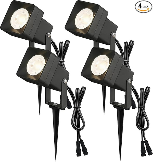 Low Voltage Landscape Lighting, 12V Aluminum Outdoor Landscape Lights with Connectors, 5W 3000K Warm White IP65 | Lumora