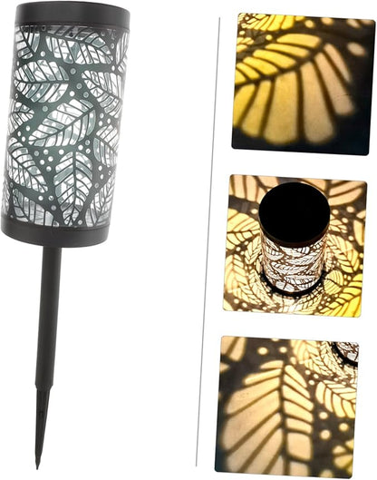 POPETPOP Solar Pathway Light with Hollowed Lampshade Led Outdoor Garden Light for Landscape Decoration Energy-efficient Solar-Powered Illumination for Parks and Courtyards