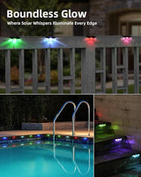 16 Pack Solar Fence Lights, RGB Color Changing Christmas Fence Solar Light, Waterproof Deck - Outdoor Path Light | Lumora