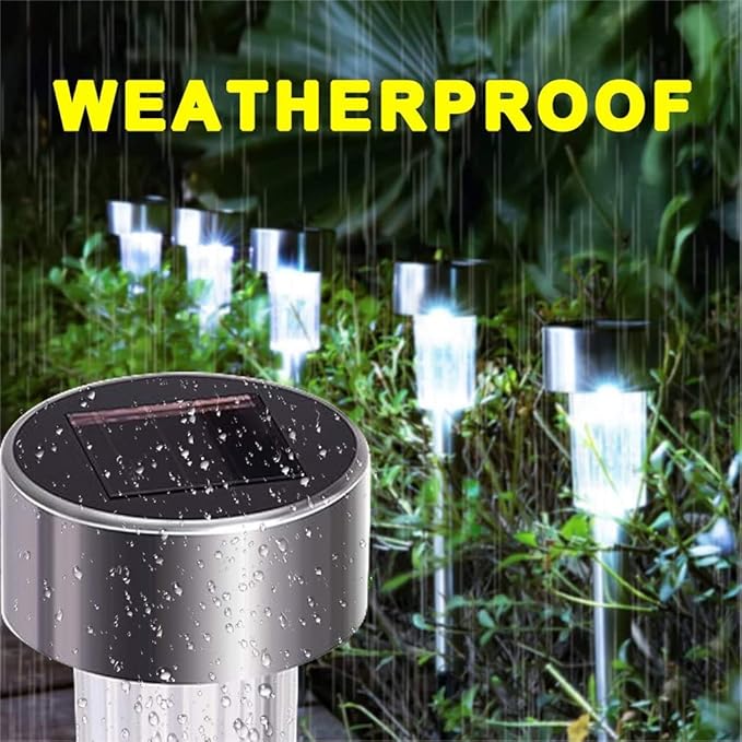 Ulalaza 8Pcs Solar Outdoor Lights Waterproof Landscape Lights for Yard Driveway Lawn Pathway (Warm White)