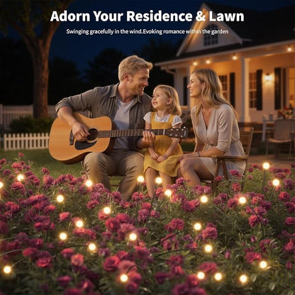Outdoor Solar Lights Waterproof (2 Pack, 20 LED), Fairy Garden Decor, Fairy Tale Courtyard Decor, Firefly Lights, Solar Garden Lights, Solar Landscape Lights, Gifts for Women Who Have Everything