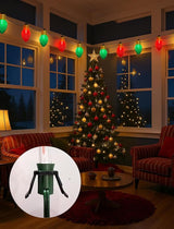 Red and Green Jumbo Christmas Lights Outdoor, 16ft Jumbo C7 (5") Diamond Pattern Bulbs, Connectable Large Outdoor | Lumora