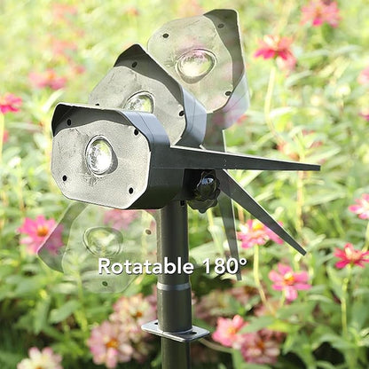 Solar Pathway Light Stake Light, Bright IP67 Waterproof Warm Lighting, Dusk to Dawn Adjustable Angle Garden Light for Lawn, Energy Saving and Easy Installation