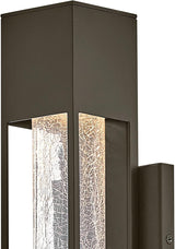 Hinkley Vapor Medium Wall Mount Outdoor Lantern - Modern, 1-Light, Aluminum, Crackle Glass, Bulb Included - Bronze | Lumora