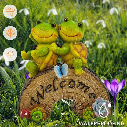 Solar Garden Animal Statues Lights Outdoor Decor, Cute Animal Garden Decor Lights for Garden Patio Yard Pathway -Unique Housewarming Gift for Mom Fathers Grandma Grandpa (Turtle Climbing Tree)