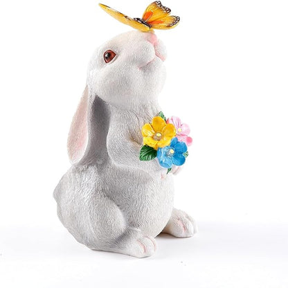 Solar Rabbit Decor for Easter Gifts with Waterproof Outdoor Bunny Lights Lawn Ornaments Bunny Statue Gifts for Garden for Yard Patio Home Decorations.