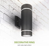 ASD 2 Light Outdoor Wall Light Fixture | 120W E26 Bulb Socket 120V ETL Cylinder Up Down Lights | | Lumora
