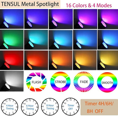 RGB Hallowmas Outdoor SpotLights with Timer(4/6/8H), 10W Metal case Color Changing Spot Light Outdoor Garden Yard Lawn Landscape Spot Lights IP65 Waterproof, 1 Lights