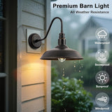 10in Dome Gooseneck Outdoor Light Fixture Bronze Exterior Barn Porch Door Light Fixture with Wall Mount 2 Pack | Lumora