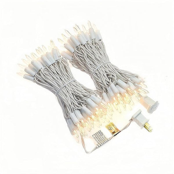 100 LED Warm White Christmas Lights, UL Certified and Commercial Grade White Wire Lights String 35 FT, for Indoor | Lumora