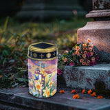 Orange Flower Cemetery Candles for Grave Solar Patio Lights Outdoor Waterproof Grave Solar Lights Solar Cross | Lumora