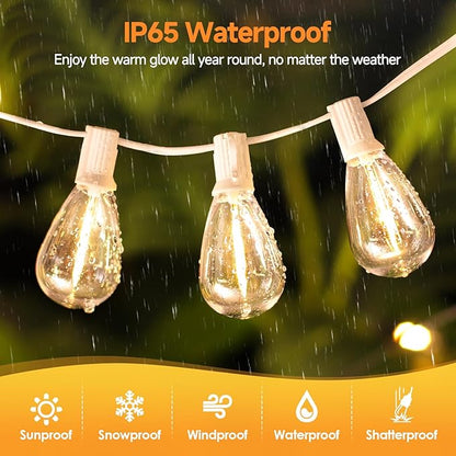 75FT LED Outdoor String Lights S11 Dimmable Patio Light, with 22+2 Waterproof Shatterproof Edison 2700K Bulbs for Porch Garden Wedding, White