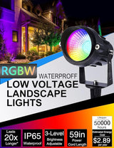 Halloween Landscape Lights with Remote Control 120V Landscape Lighting 12W RGBW Outdoor LED Spotlights Color | Lumora