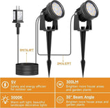 Warm White Spot Lights, Outdoor 3000K LED Spotlights, Outside Landscape Lighting IP65 Waterproof Garden Uplights | Lumora