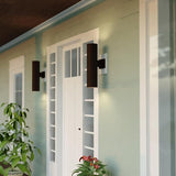 VAXCEL Chiasso 20 in. H 2-Light Deep Bronze Outdoor Wall Sconce Made of Rust-Resistant Aluminum, Metal Shade | Lumora