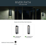 Kichler River Path 23" LED Outdoor Wall Light in Textured Black, 1-Light Contemporary Exterior Wall Sconce with | Lumora