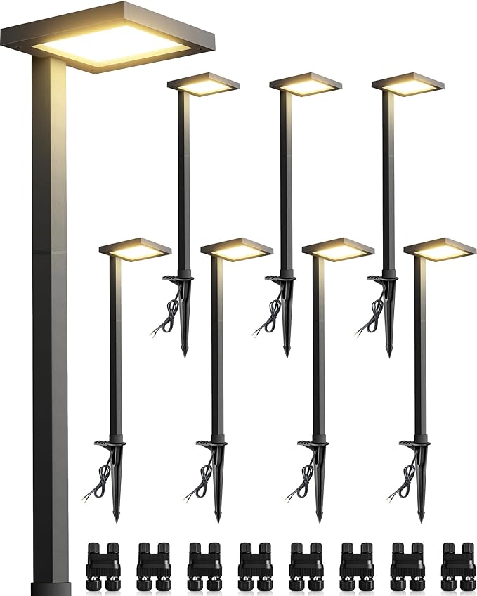 SUNVIE Low Voltage Landscape Lighting with Connectors 5W Anti-Glare LED Pathway Lights Wired Waterproof Outdoor | Lumora
