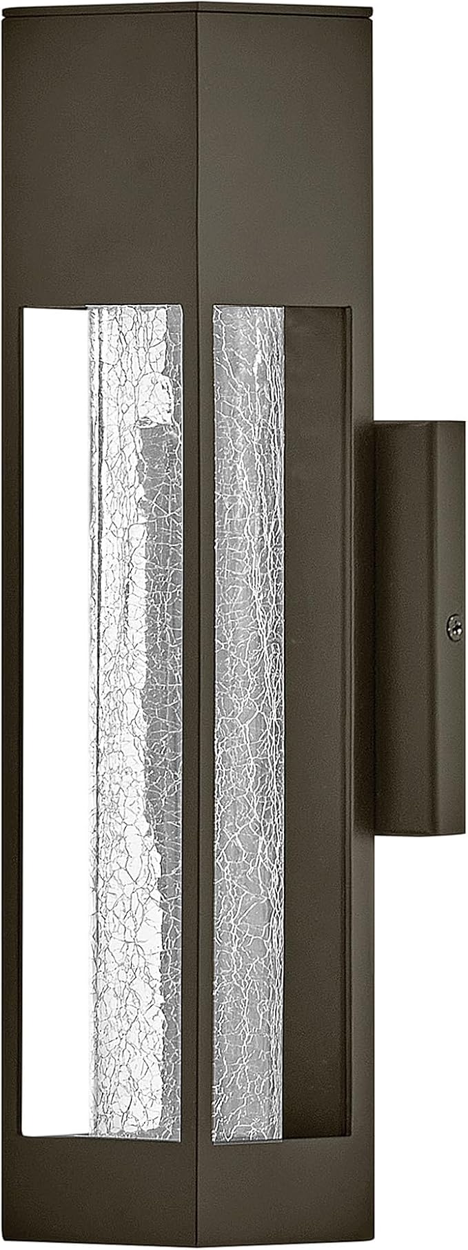 Hinkley Vapor Medium Wall Mount Outdoor Lantern - Modern, 1-Light, Aluminum, Crackle Glass, Bulb Included - Bronze | Lumora