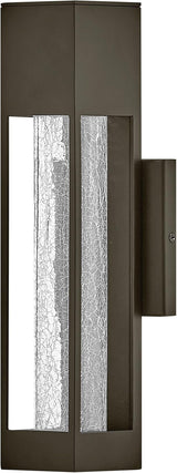 Hinkley Vapor Medium Wall Mount Outdoor Lantern - Modern, 1-Light, Aluminum, Crackle Glass, Bulb Included - Bronze | Lumora