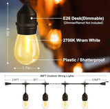 100FT LED Outdoor String Lights with 30+2 Shatterproof Bulbs, IP65 Waterproof, Commercial Grade Patio String Lights | Lumora