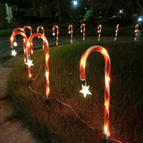12 Packs Christmas Candy Cane Lights Outdoor Solar Powered Christmas Pathway Lights with Stars Waterproof for Yard | Lumora