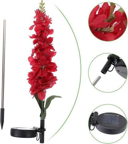 Veemoon Solar LED Violet Lawn Lamp with Ground Insert Stake, 75cm Height, Red Solar Garden Path Light for Outdoor Landscape Decoration