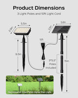 JACKYLED Solar Spot Lights Outdoor, 84-LED Solar Spotlights with 10ft Cord, 5 Lighting Modes, IP65 Waterproof | Lumora