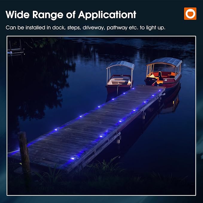 addlon Solar Dock Lights Marine 12 Pack, 2CCT Outdoor Driveway Marker Deck Lights, IP67 Waterproof, Solar Powered | Lumora