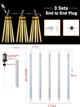 Flacchi Meteor Shower Icicle Lights - 5 Tubes 20" Each 270 LED Cascading Raindrop Lights, Timer Outdoor Waterproof | Lumora