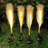 Solar Garden Lights, 2 Pack Solar Fluffy Reed Decorative Lights Outdoor IP65 Waterproof Landscape Decoration | Lumora