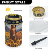 Horse Sunflower Solar Stake Lights Yard Lawn Solar Powered Lights Cemetery Decorations - Outdoor Path Light | Lumora