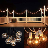 Abeja Outdoor String Light G40-100Ft with 105 Edison Glass Bulbs, 5W, E12 Socket Base, UL Listed Waterproof for | Lumora