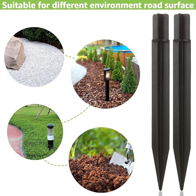 30 Pcs 8.2 Inch Solar Light Stakes Replacement, Ground Spikes for Solar Lights, Plastic Lights Replacement Stakes | Lumora