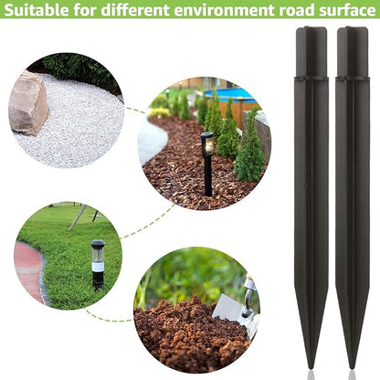 30 Pcs 8.2 Inch Solar Light Stakes Replacement, Ground Spikes for Solar Lights, Plastic Lights Replacement Stakes, Reinforced Ground Spikes for Solars Light, Pathway Lights, Garden Light