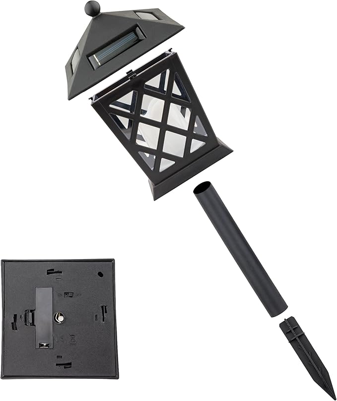 Alpine Corporation 16" Tall Outdoor Solar Powered Pathway LED Light Stakes (Set of 4)