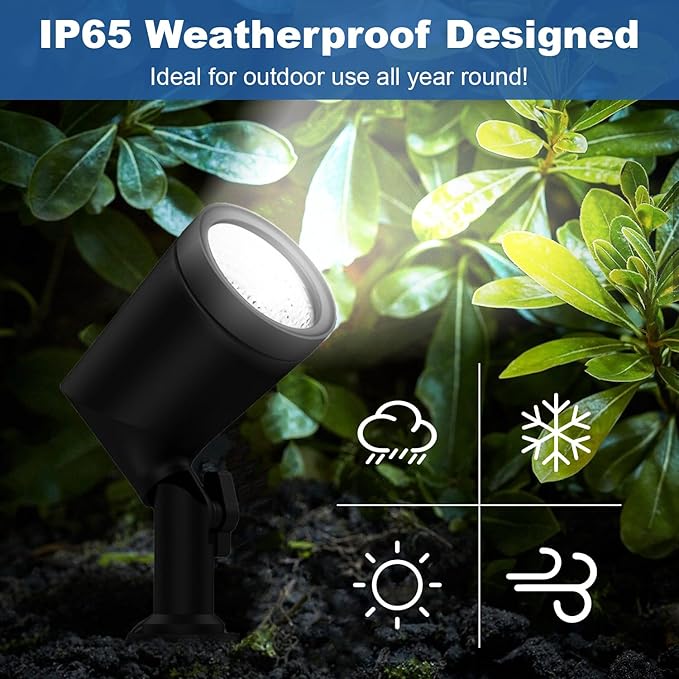 ZYAN Die-Cast Aluminum Landscape Spotlights, 6W 600LM 2700K Warm White, Low Voltage IP65 Waterproof Outdoor | Lumora