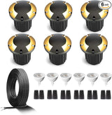 Gardenreet Brass In Ground Landscape Lighting Low Voltage Kit(6 Pack) with MR16 Bulb & 100Feet Wire & Connectors | Lumora