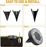 Siatom Solar Ground Lights 12 Pack, IP68 Waterproof Solar In-Ground Light for Outdoor, Flat Landscape Lighting | Lumora