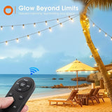 addlon 54FT Solar String Lights Outdoor Waterproof with USB Charging & Remote Control - Dimmable Solar Power Patio | Lumora
